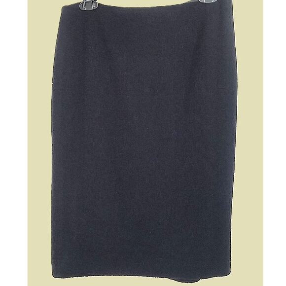 Vintage Barneys NY Pencil Skirt Black Textured Italian Wool Blend Luxury Classic - Picture 1 of 8